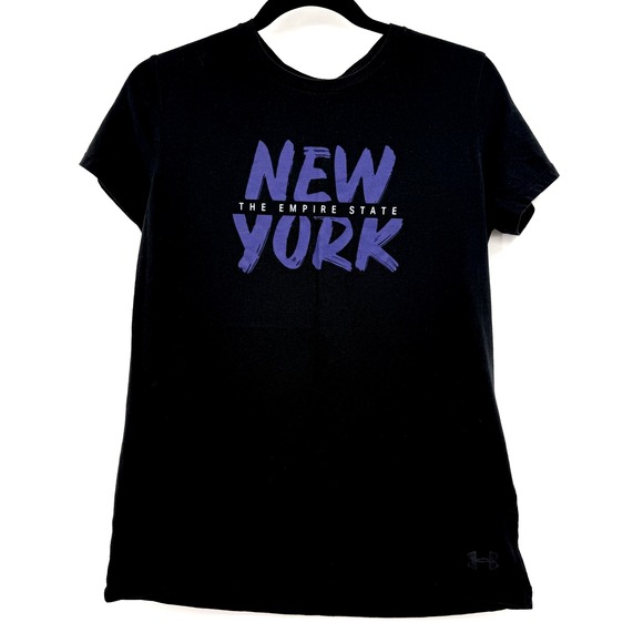 Under Armour New York The Empire State Tee Womens Small Black Shirt - Picture 1 of 4